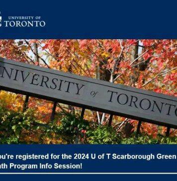 加拿大多伦多大学士嘉堡校区绿色通道项目–2024年线上宣讲会